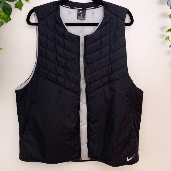 Nike Black Aerolayer Sleeveless Packable Running Vest‎ Jacket XL - Picture 6 of 7